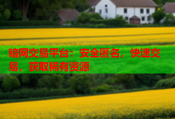 暗网交易平台:安全匿名,快速交易,获取稀有资源