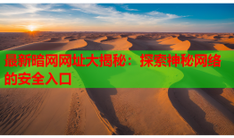 最新暗网网址大揭秘:探索神秘网络的安全入口