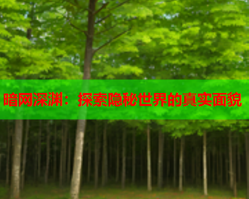 暗网深渊:探索隐秘世界的真实面貌 暗网深渊:探索隐秘世界的真实面貌