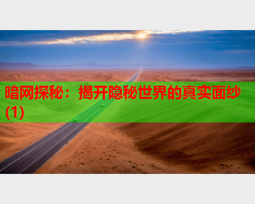 暗网探秘:揭开隐秘世界的真实面纱(1) 暗网探秘:揭开隐秘世界的真实面纱(1)