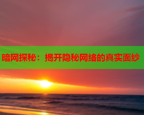 暗网探秘:揭开隐秘网络的真实面纱 暗网探秘:揭开隐秘网络的真实面纱
