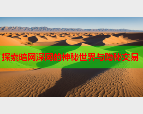 探索暗网深网的神秘世界与隐秘交易 探索暗网深网的神秘世界与隐秘交易