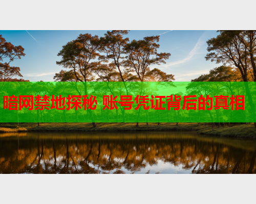 暗网禁地探秘 账号凭证背后的真相 暗网禁地探秘 账号凭证背后的真相