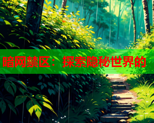 暗网禁区:探索隐秘世界的 暗网禁区:探索隐秘世界的