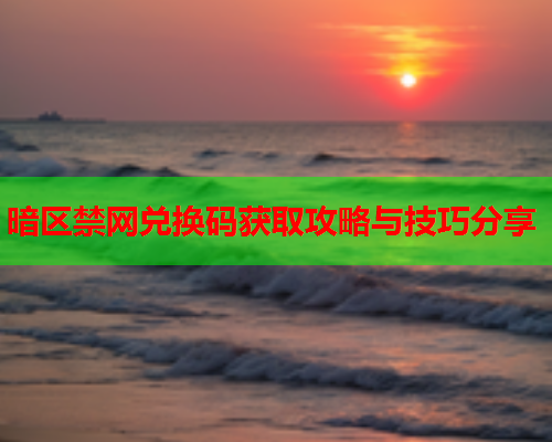 暗区禁网兑换码获取攻略与技巧分享 暗区禁网兑换码获取攻略与技巧分享