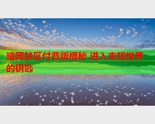 暗网禁区付费版揭秘 进入未知世界的钥匙 暗网禁区付费版揭秘 进入未知世界的钥匙
