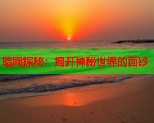 暗网探秘:揭开神秘世界的面纱 暗网探秘:揭开神秘世界的面纱