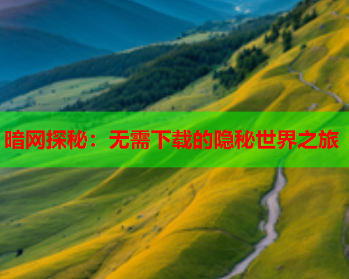 暗网探秘:无需下载的隐秘世界之旅 暗网探秘:无需下载的隐秘世界之旅