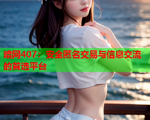 暗网407:安全匿名交易与信息交流的首选平台 暗网407:安全匿名交易与信息交流的首选平台