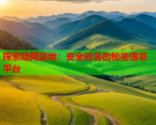 探索暗网禁地:安全匿名的秘密信息平台 探索暗网禁地:安全匿名的秘密信息平台