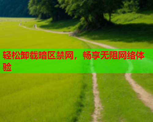 轻松卸载暗区禁网,畅享无阻网络体验 轻松卸载暗区禁网,畅享无阻网络体验