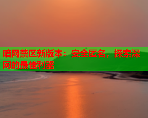 暗网禁区新版本:安全匿名,探索深网的最佳利器 暗网禁区新版本:安全匿名,探索深网的最佳利器