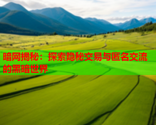 暗网揭秘:探索隐秘交易与匿名交流的黑暗世界 暗网揭秘:探索隐秘交易与匿名交流的黑暗世界